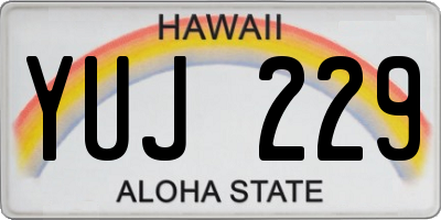 HI license plate YUJ229