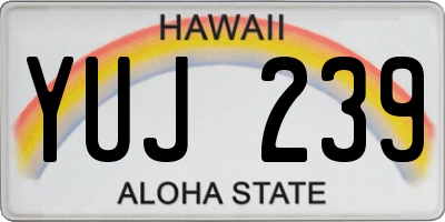 HI license plate YUJ239