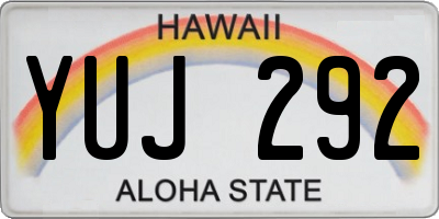 HI license plate YUJ292