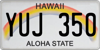 HI license plate YUJ350