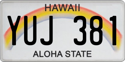 HI license plate YUJ381