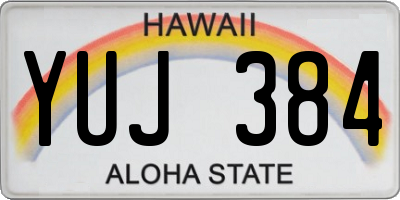 HI license plate YUJ384