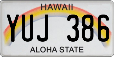 HI license plate YUJ386