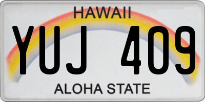HI license plate YUJ409