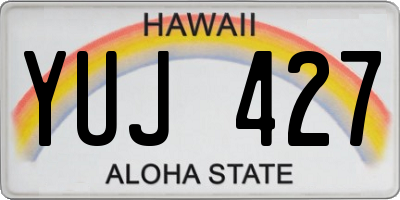 HI license plate YUJ427