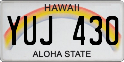 HI license plate YUJ430