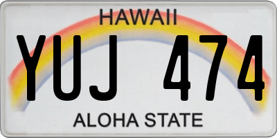 HI license plate YUJ474