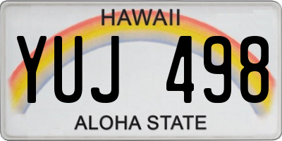 HI license plate YUJ498
