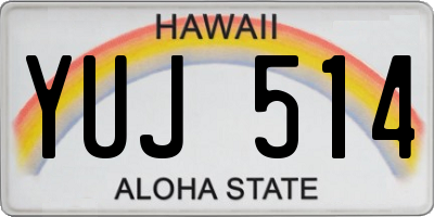 HI license plate YUJ514