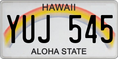 HI license plate YUJ545