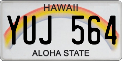 HI license plate YUJ564