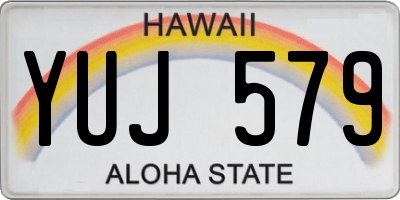 HI license plate YUJ579
