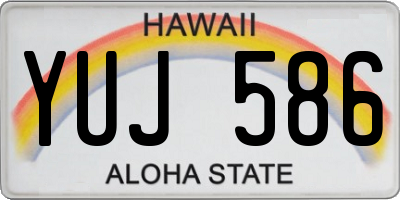 HI license plate YUJ586