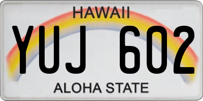 HI license plate YUJ602