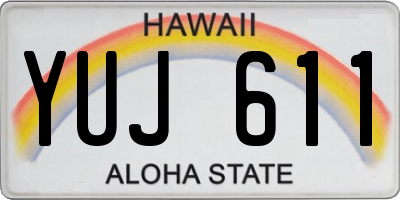 HI license plate YUJ611