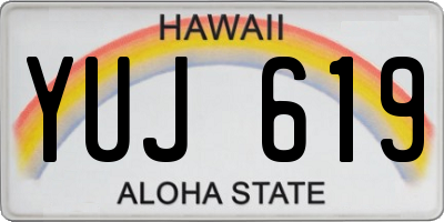 HI license plate YUJ619