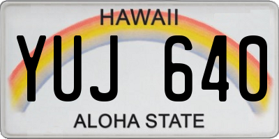 HI license plate YUJ640