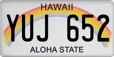 HI license plate YUJ652