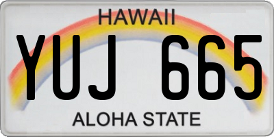HI license plate YUJ665