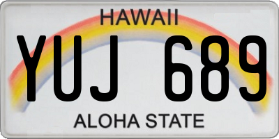 HI license plate YUJ689