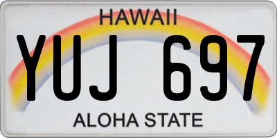 HI license plate YUJ697