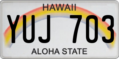 HI license plate YUJ703