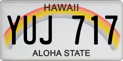 HI license plate YUJ717