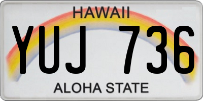HI license plate YUJ736