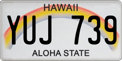HI license plate YUJ739