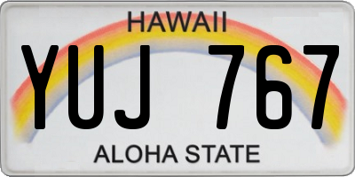 HI license plate YUJ767