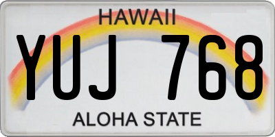 HI license plate YUJ768