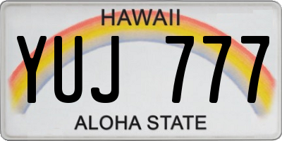 HI license plate YUJ777