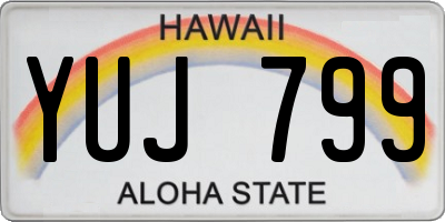 HI license plate YUJ799