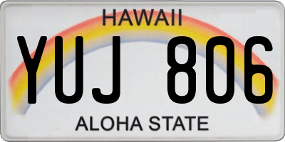 HI license plate YUJ806