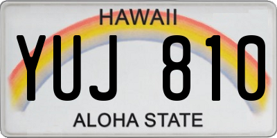 HI license plate YUJ810