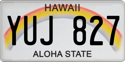 HI license plate YUJ827
