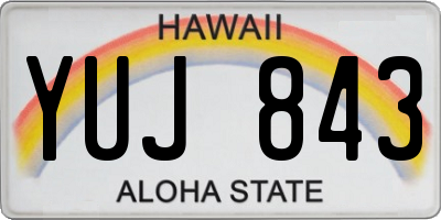 HI license plate YUJ843