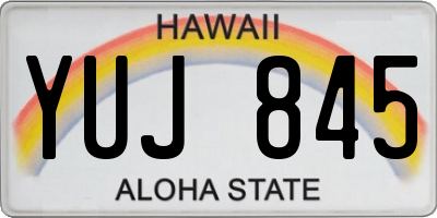 HI license plate YUJ845