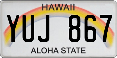 HI license plate YUJ867