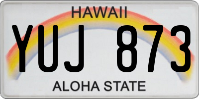 HI license plate YUJ873