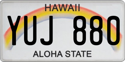 HI license plate YUJ880
