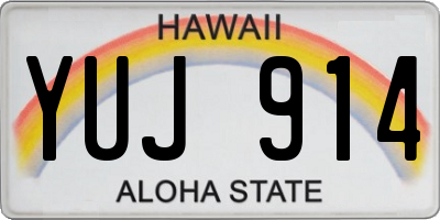HI license plate YUJ914