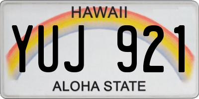 HI license plate YUJ921