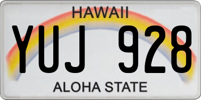 HI license plate YUJ928