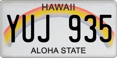 HI license plate YUJ935
