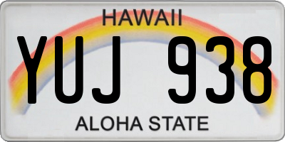HI license plate YUJ938