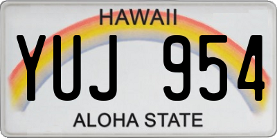 HI license plate YUJ954