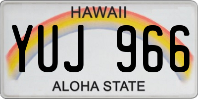 HI license plate YUJ966
