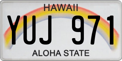 HI license plate YUJ971