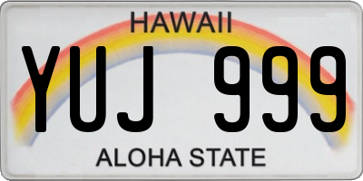 HI license plate YUJ999